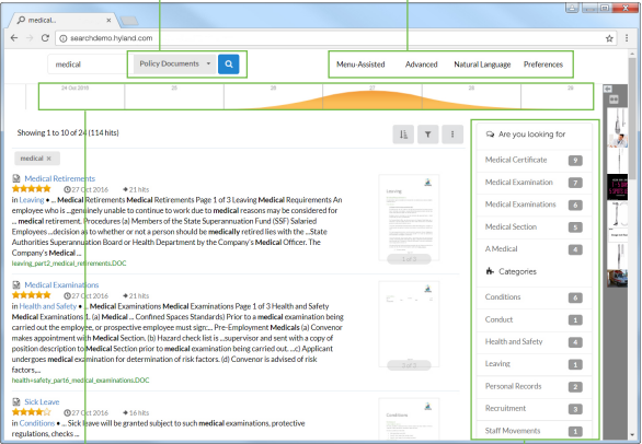 screenshot of Enterprise Search
